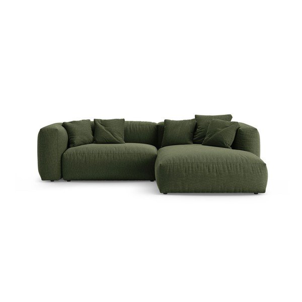 Colțar modular verde extensibil (cu colț pe partea dreaptă/cu șezlong) – Micadoni 