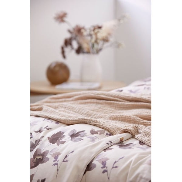 Cuvertură din bumbac pentru pat dublu Södahl Poetry, 200 x 260 cm, bej-image-3