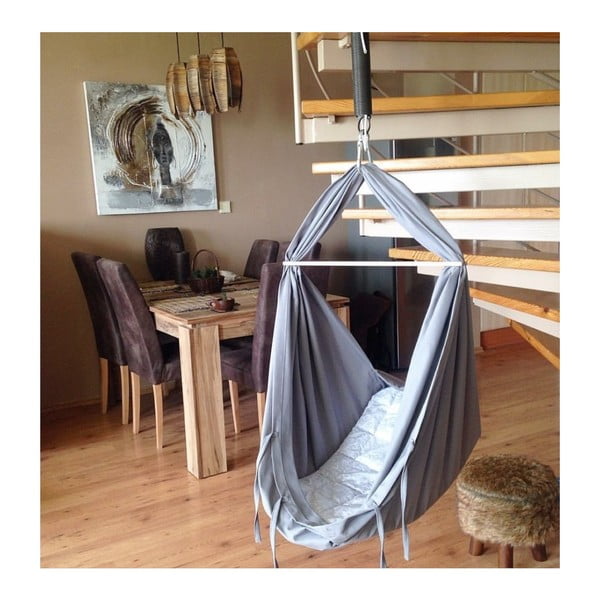 Leagăn suspendat de tavan / hamac din bumbac Hojdavak Baby, (0 la 9 luni), gri-image-2