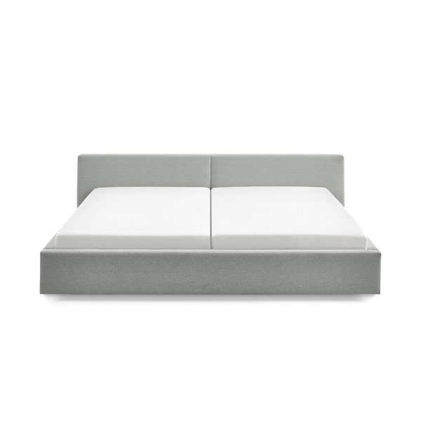 Pat matrimonial gri deschis tapițat cu spațiu de depozitare cu somieră 200x240 cm Cube – Meise Möbel-image-4