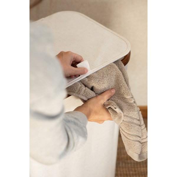Coș de rufe crem din material textil Bamboo/Linen – Bigso-image-4