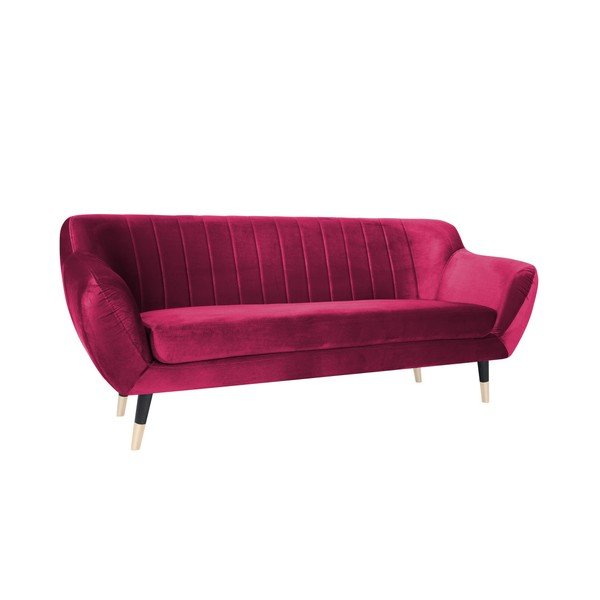 Canapea Mazzini Sofas BENITO cu picioare negre, roz, 188 cm-image-2