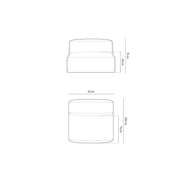 Modul pentru canapea modulară verde (de mijloc) Martina – Micadoni Home-image-4