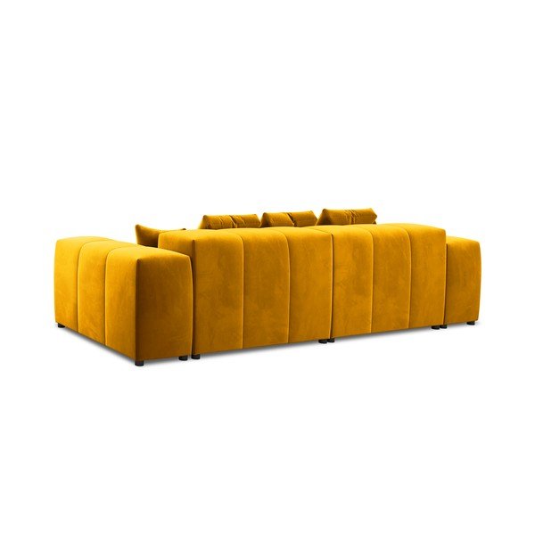 Canapea galbenă cu tapițerie din catifea 320 cm Rome Velvet - Cosmopolitan Design-image-4