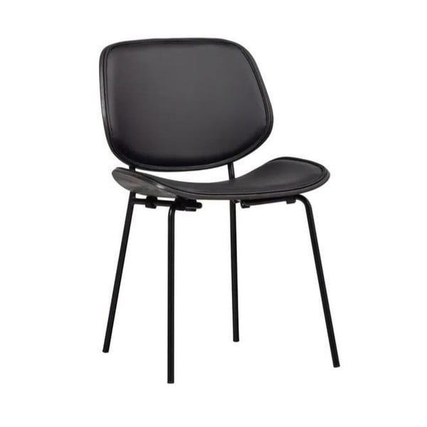 Scaune de dining negre 2 buc. din imitație de piele Close In – WOOOD