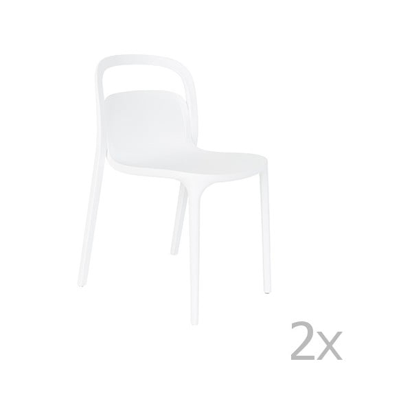 Set 2 scaune White Label Rex, alb