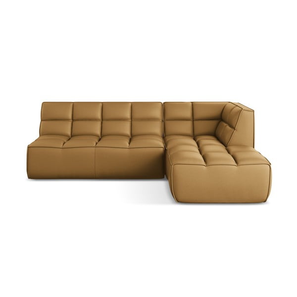 Colțar modular cu tapițerie din imitație de piele Kalai – Makamii