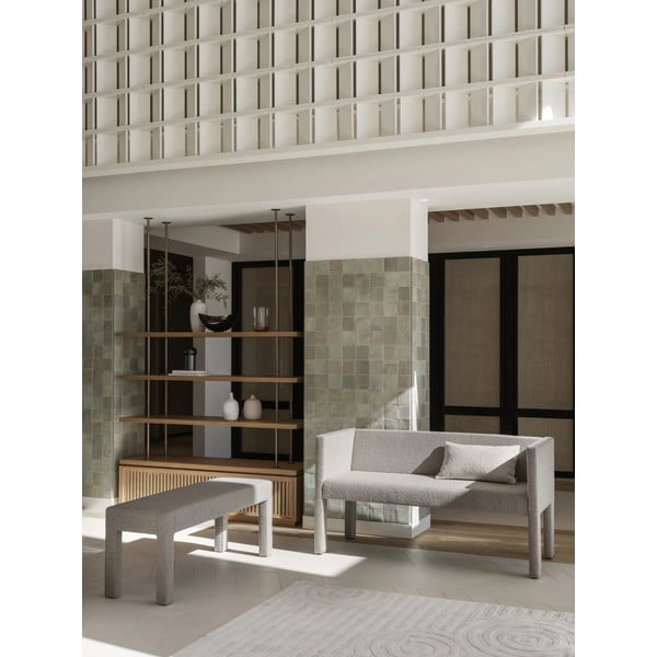 Bancă bej cu tapițerie din stofă bouclé Sitta – Blomus-image-1