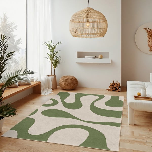 Covor verde lavabil 80x150 cm Matcha Latte – Mila Home-image-2