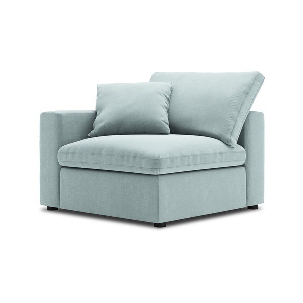 Modul cu tapițerie din catifea pentru canapea colț de stânga Windsor & Co Sofas Galaxy, albastru deschis-image-2