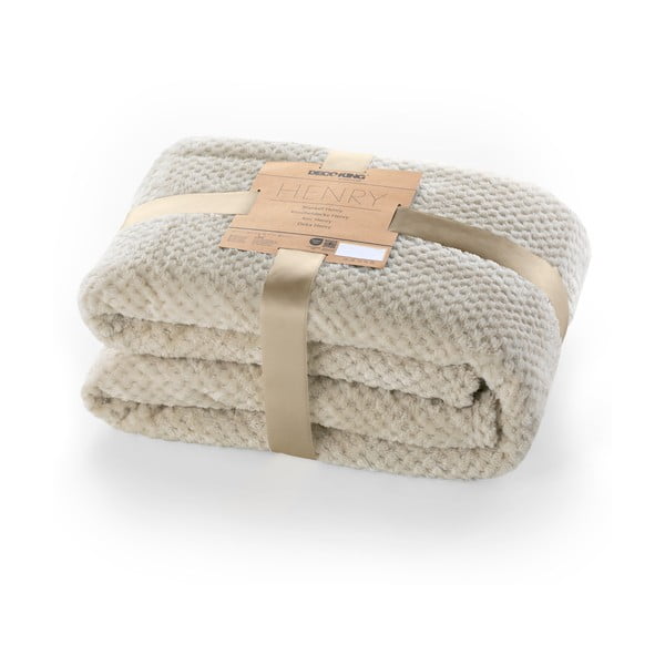 Pătură din microfibră DecoKing Henry, 150 x 200 cm, maro deschis