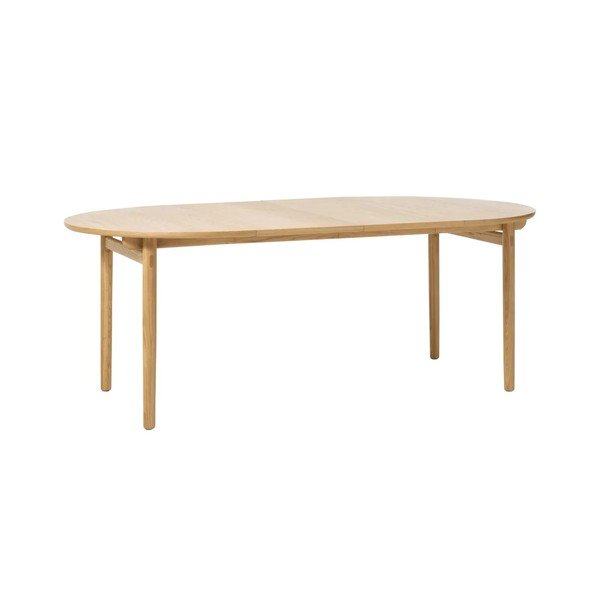 Masă de dining rotundă extensibilă cu aspect de lemn de stejar ø 120 cm Carno – Unique Furniture-image-3