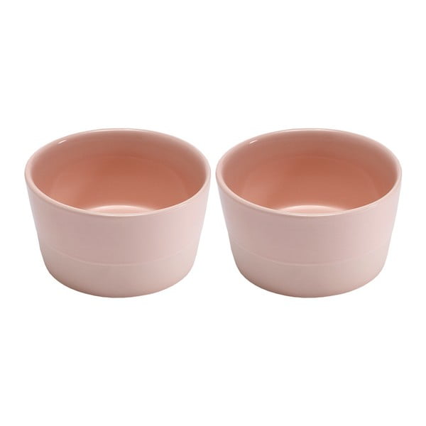Set 2 boluri pentru copt din ceramică Ladelle Dipped, Ø 11 cm, roz pastel