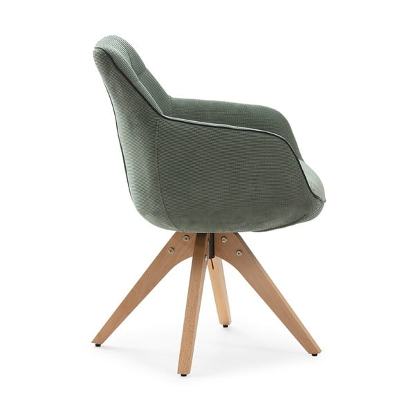 Set de scaune de sufragerie verde cu cotiere 2 buc. tapițat Donatelo – Marckeric-image-4