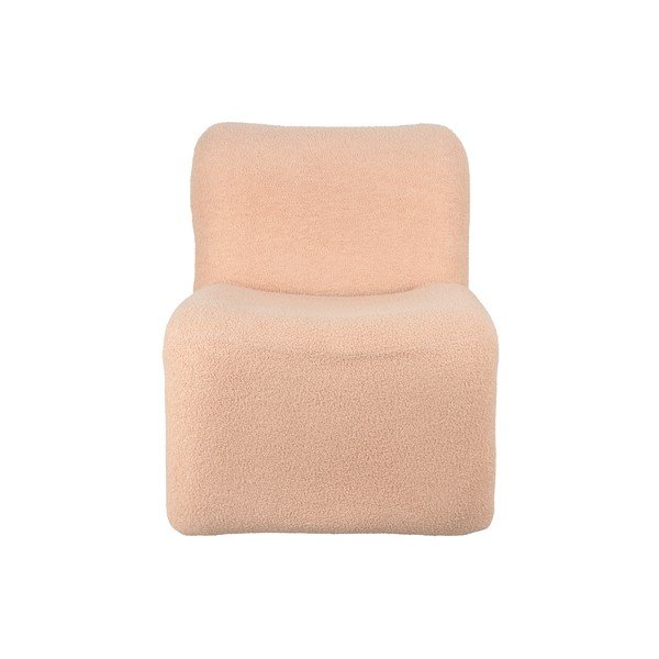 Fotoliu bej/maro deschis cu tapițerie din țesătură bouclé Fuerza – Leitmotiv-image-2