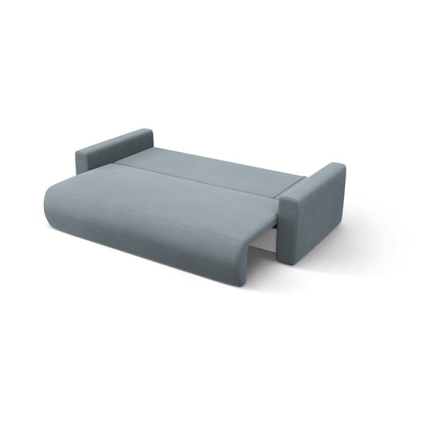 Colțar albastru prăfuit extensibil, cu spațiu de depozitare cu tapițerie din catifea Belfast – Cosmopolitan Design-image-4