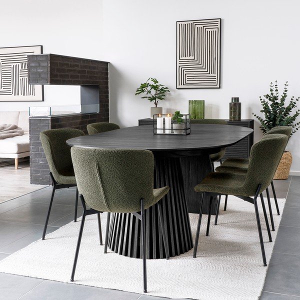 Masă de dining extensibilă cu aspect de lemn de stejar cu blat suplimentar Osaka – House Nordic-image-1