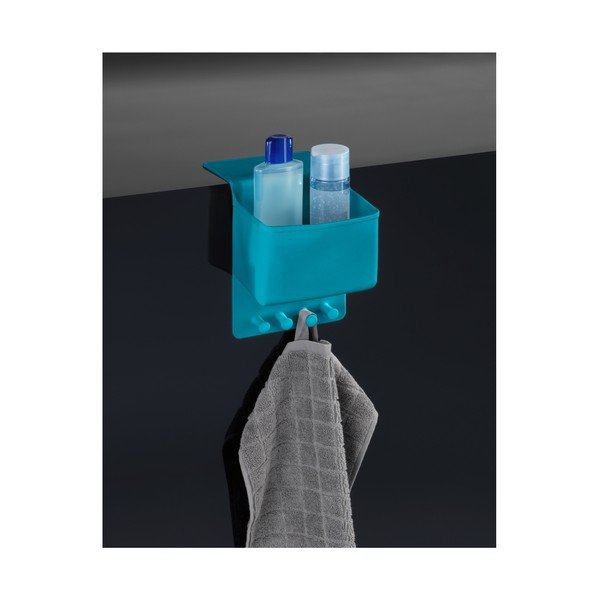 Organizator/cuier din silicon de agățat Wenko Ampio Big, albastru-image-4
