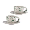 Cești pentru espresso din gresie  alb-verde 2 buc. 100 ml Carnival – Ladelle