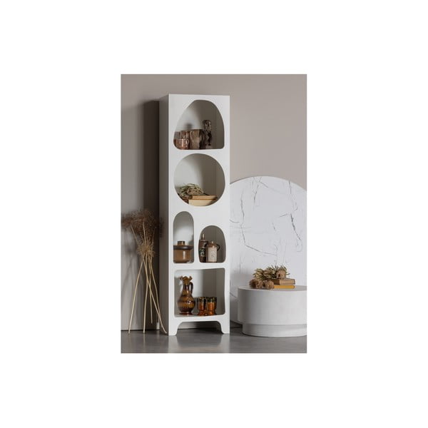 Bibliotecă albă 48x180 cm Caz – WOOOD-image-3