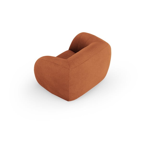 Fotoliu portocaliu cu tapițerie din stofă bouclé Essen – Cosmopolitan Design-image-3