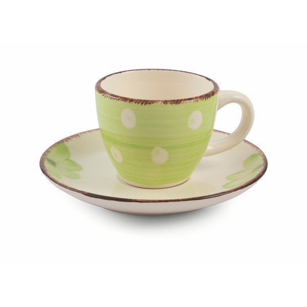 Set 6 cești din gresie pentru espresso cu farfurioară VDE Tivoli 1996 Tazone, multicolor-image-2