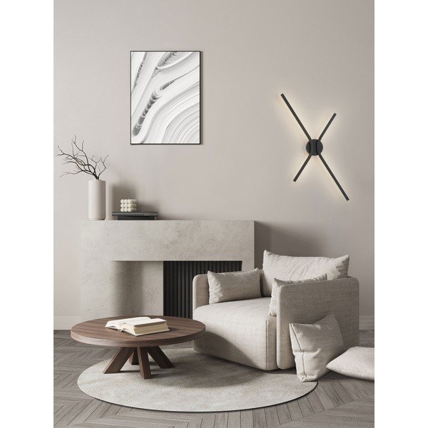Aplică de perete negru-mat LED cu intensitate reglabilă din aluminiu Akro – Nova Luce-image-1