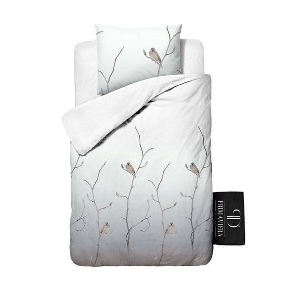 Lenjerie de pat din bumbac Dreamhouse Bird Tree White, 140 x 220 cm