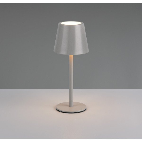 Veioză gri LED cu abajur din metal (înălțime 21 cm) Diaz – Reality-image-1