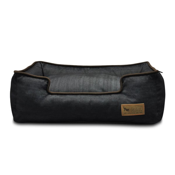 Pat pentru animale de companie albastru închis pentru câini 100x75 cm Lounge Bed Denim Medieval Blue / Dark Chocolate L – P.L.A.Y.-image-3