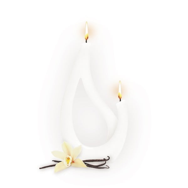 Lumânare parfumată Alusi Saba Petit, aromă de vanilie, alb, 6 ore