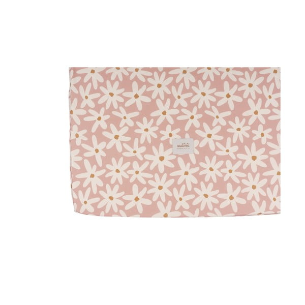 Cearceaf pentru copii din bumbac pentru pătuț cu elastic 60x120 cm Blush Daisies – Malomi Kids-image-1