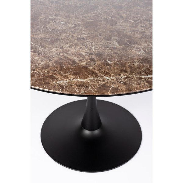 Masă de dining rotundă cu blat cu aspect de marmură ø 110 cm Maru – White Label-image-4