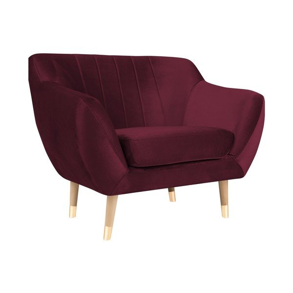 Fotoliu cu tapițerie din catifea Mazzini Sofas Benito, vișiniu-image-2