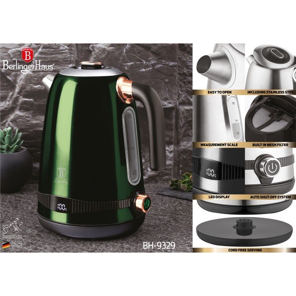 Ceainic electric verde de 1,7 l Emerald Collection - BerlingerHaus-image-3