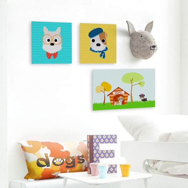 Tablou pentru copii 27x27 cm Dogs – Mr. Fox-image-1