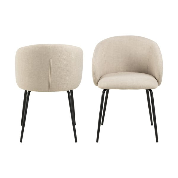 Set de scaune de sufragerie crem 2 buc. tapițat Eleanor – Actona-image-4