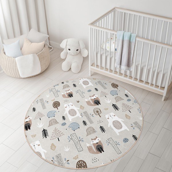 Covor pentru copii lavabil ø100 cm Forest Friends – Mila Home-image-4