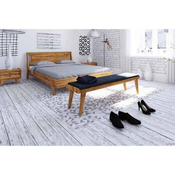 Bancă din stejar cu șezut albastru Retro - The Beds-image-3