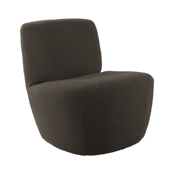 Fotoliu gri/maro cu tapițerie din țesătură bouclé Ada – Leitmotiv