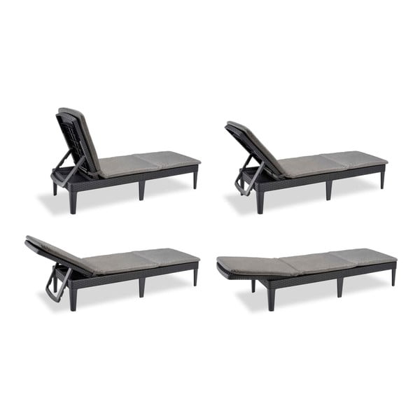 Șezlong de grădină gri închis din plastic Jaipur – Keter-image-3