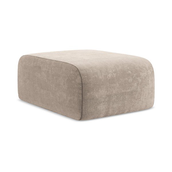 Taburet maro deschis cu tapițerie din chenille Lani – Makamii