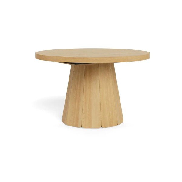 Masă de dining rotundă extensibilă cu blat cu aspect de lemn de stejar cu blat suplimentar ø 120 cm Atmore – Actona