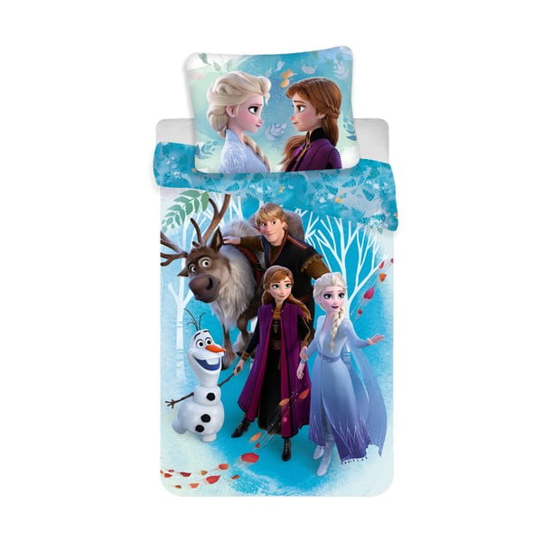 Lenjerie de pat pentru copii din bumbac pentru pat de o persoană 140x200 cm Frozen – Jerry Fabrics