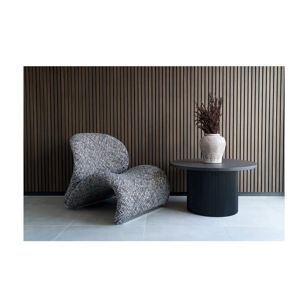 Măsuță de cafea maro închis rotundă cu aspect de lemn de plop ø 80 cm Boavista – House Nordic-image-2