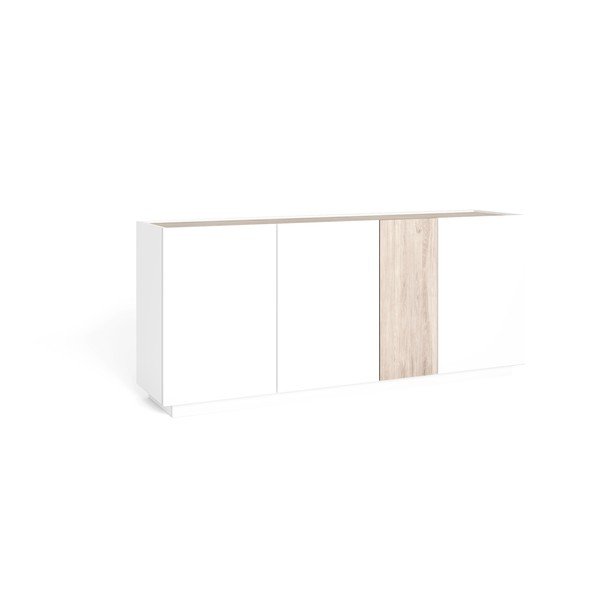 Comodă albă/în culoare naturală cu aspect de lemn de stejar 180x78 cm Udine – Marckeric-image-2
