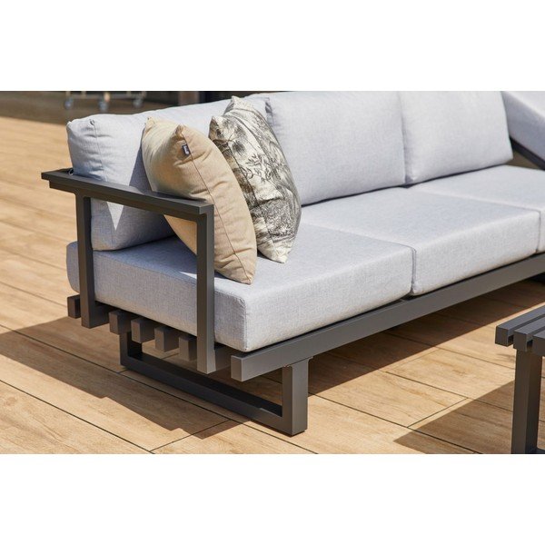 Set mobilier de grădină gri din aluminiu pentru 5 persoane Calabria – Hartman-image-1