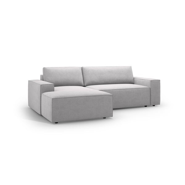 Colțar gri deschis extensibil cu tapițerie din țesătură bouclé (cu colț pe partea stângă ) Jodie – Micadoni Home-image-2