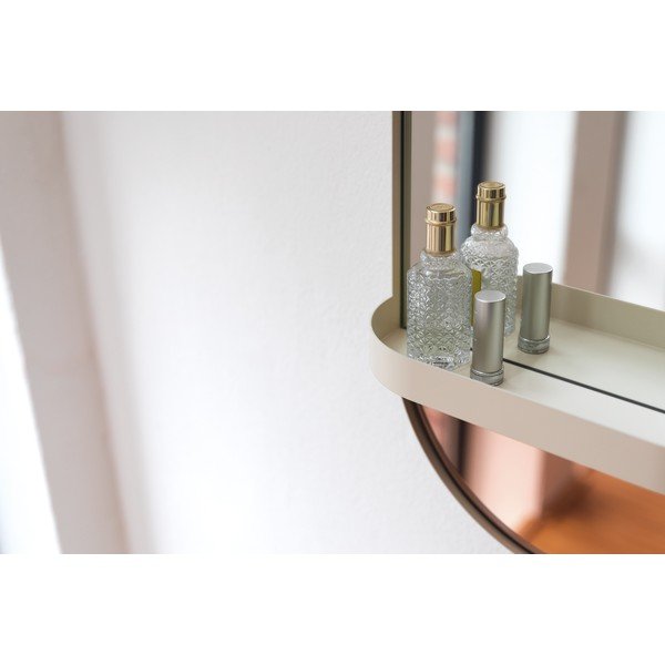 Oglindă de perete cu raft Remember Taupe, portocaliu-image-2