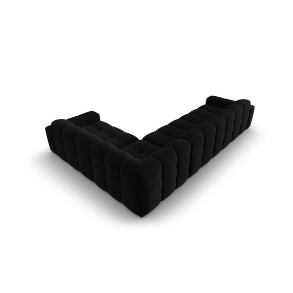 Colțar negru cu tapițerie din catifea (pe partea dreaptă) Kendal – Micadoni Home-image-4